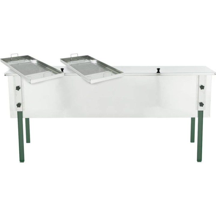 Stół do odsklepiania uniwersalny 2000 mm z pokrywą, zawór plastikowy w dnie - Indeks: SN_13