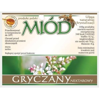 Paczka etykiet na miód gryczany (100szt) - wzór E606