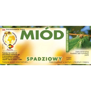 Paczka etykiet z logo akcji na miód spadziowy ze spadzi liściastej  (100szt) - wzór E1229LOGO