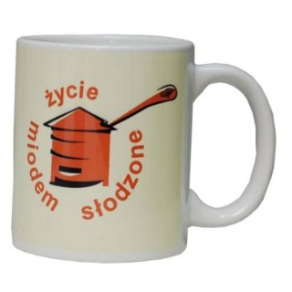 Kubek z motywem pszczelarskim "ŻYCIE MIODEM SŁODZONE" - KUB4