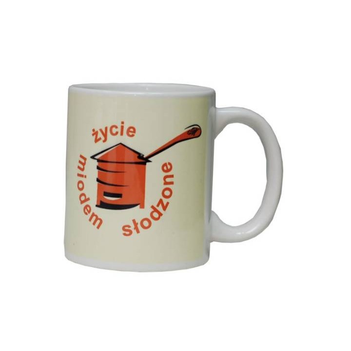 Kubek z motywem pszczelarskim "ŻYCIE MIODEM SŁODZONE" - KUB4