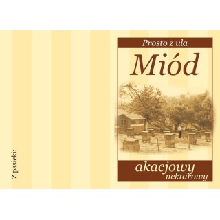 Zawieszka na słoiki na miód akacjowy, retro (5szt) - U203