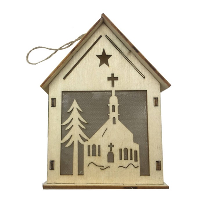 OZDOBA BOŻONARODZENIOWA - LAMPION DOMEK 10 x 12 x 5 CM LED - LAR1796