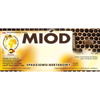 Paczka etykiet z logo akcji na miód spadziowy  (100szt) - wzór E1227LOGO