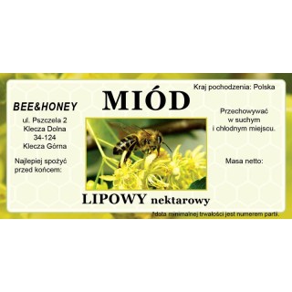 Etykiety na miód z własnym nazwiskiem PERSONALIZOWANE (100 szt) - wzór EN21