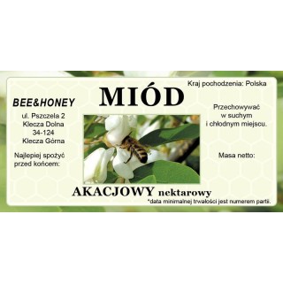 Etykiety na miód z własnym nazwiskiem PERSONALIZOWANE (100 szt) - wzór EN22
