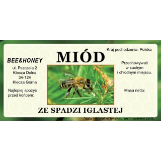 Etykiety na miód z własnym nazwiskiem PERSONALIZOWANE (100 szt) - wzór EN23