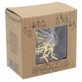 ŁAŃCUCH ŚWIETLNY LED ZŁOTY METALOWY - GWIAZDKA 3D 10L NA BATERIE - LED4109