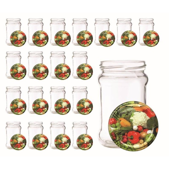 Zestaw 20szt słoików 315ml A4 z zakrętkami NM101 na warzywa, przetwory - A4NM101