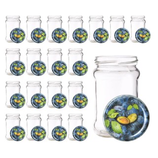 Zestaw 20szt słoików 315ml A4 z zakrętkami NM102 na śliwki, kompot, przetwory - A4NM102