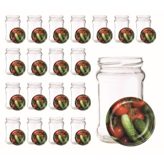 Zestaw 20szt słoików 315ml A4 z zakrętkami NM105 na ogórki, warzywa, sałatkę, przetwory - A4NM105