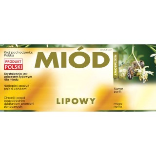 Paczka etykiet na miód lipowy (100szt) - wzór E1223