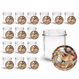 Zestaw 16szt słoików A94 słoik 350ml z zakrętkami na grzyby, przetwory ND100 - A94ND100