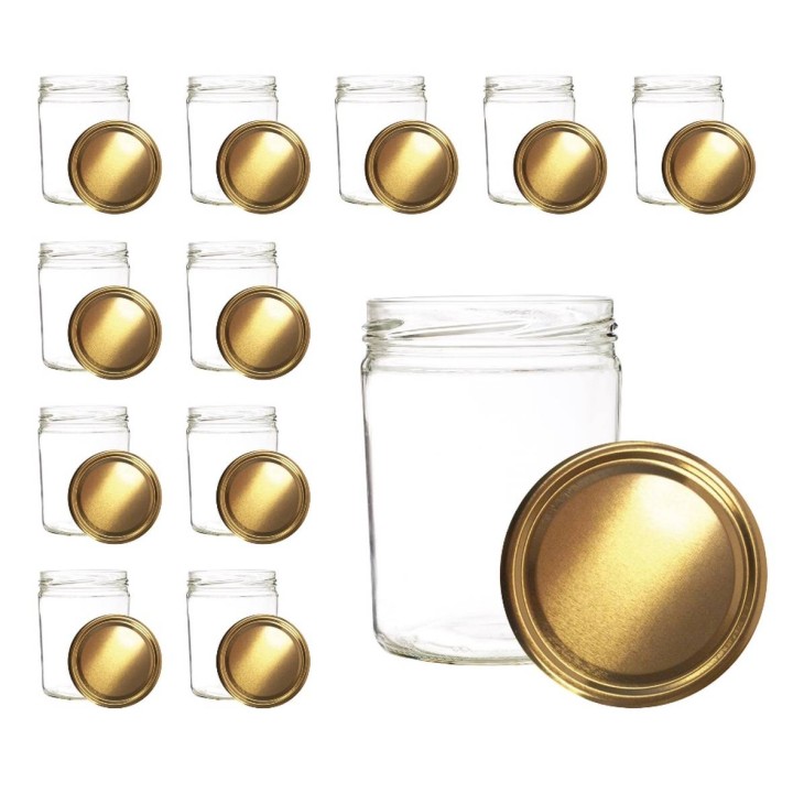 Zestaw 12szt słoików A27 słoik 440ml z zakrętkami na grzyby, mięso, przetwory ND68 - A27ND68