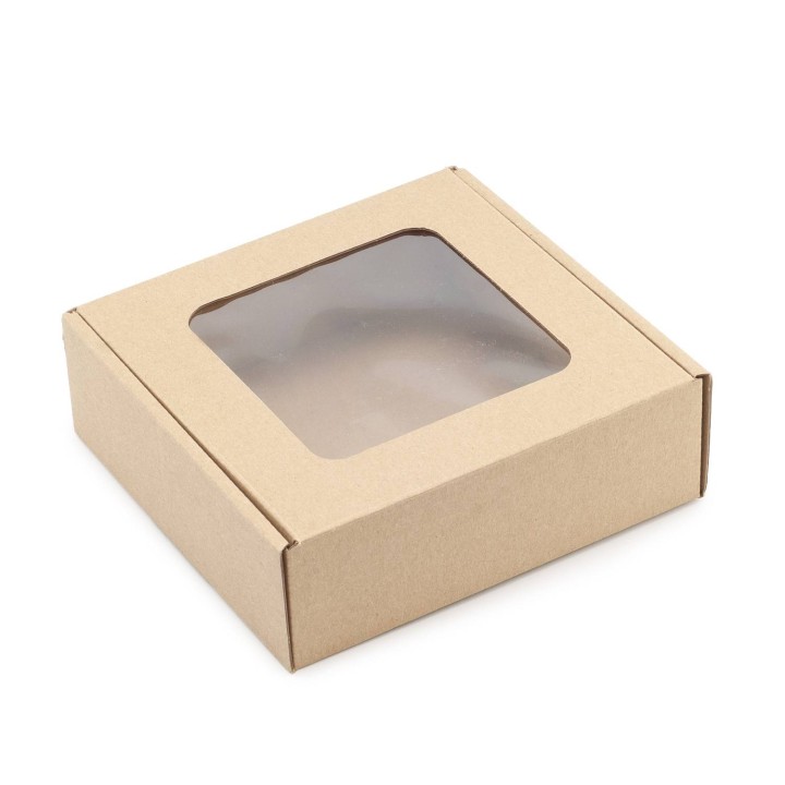 Pudełko prezentowe z okienkiem 15x15x5 + siano + 3x słoik A1bl + SZTPAL10 - PP1