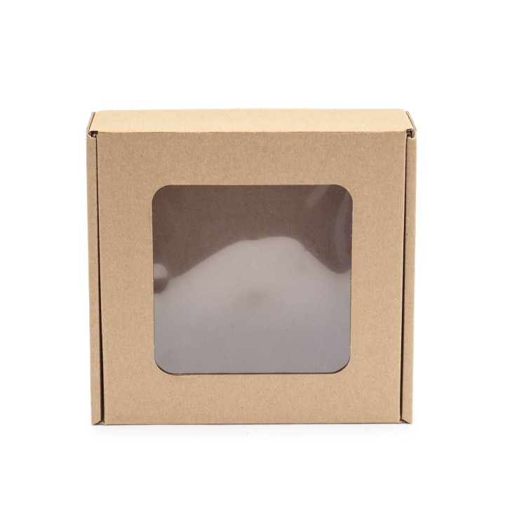 Pudełko prezentowe z okienkiem 15x15x5 + siano + 3x słoik A1bl + SZTPAL10 - PP1