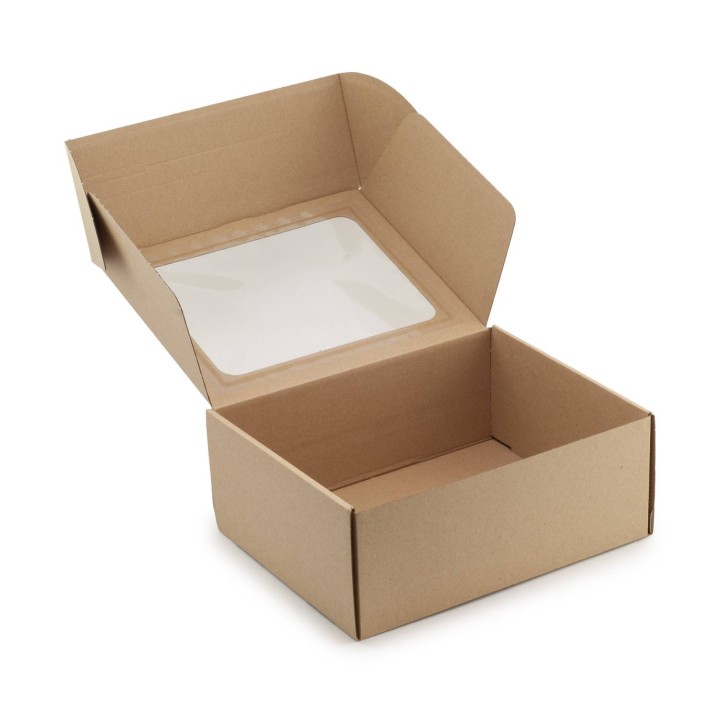 Pudełko prezentowe z oknem 25x20x10 + wypełniacz + 2 szt słoik 350ml + 2 szt nakrętki czarne + pałeczka - PP2