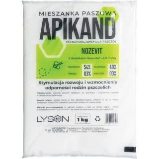 Apikand BF z nozevitem - ciasto 1kg - ciasto dla pszczół - 3246