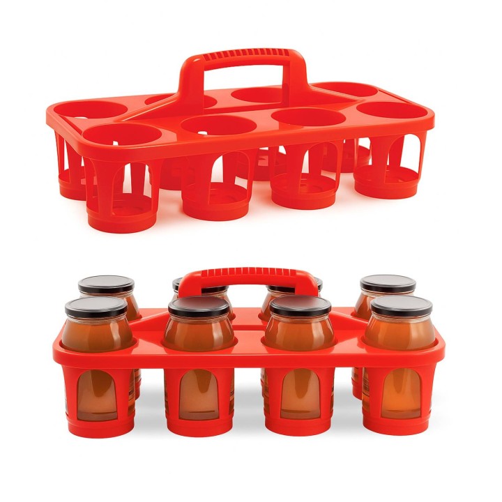 Transporter na 8 słoików - czerwony - TS6