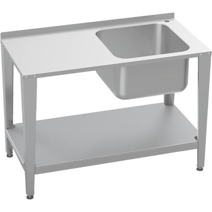 Stół roboczy do pracowni pasiecznej ze stali nierdzewnej ze zlewozmywakiem, 2000 mm - W927