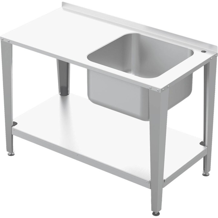 Stół roboczy do pracowni pasiecznej ze stali nierdzewnej ze zlewozmywakiem, 2000 mm - W927