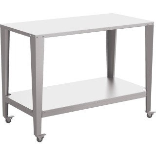 Stół roboczy do pracowni pasiecznej ze stali nierdzewnej, wolnostojący, z kółkami i półką, 1200 mm - W929