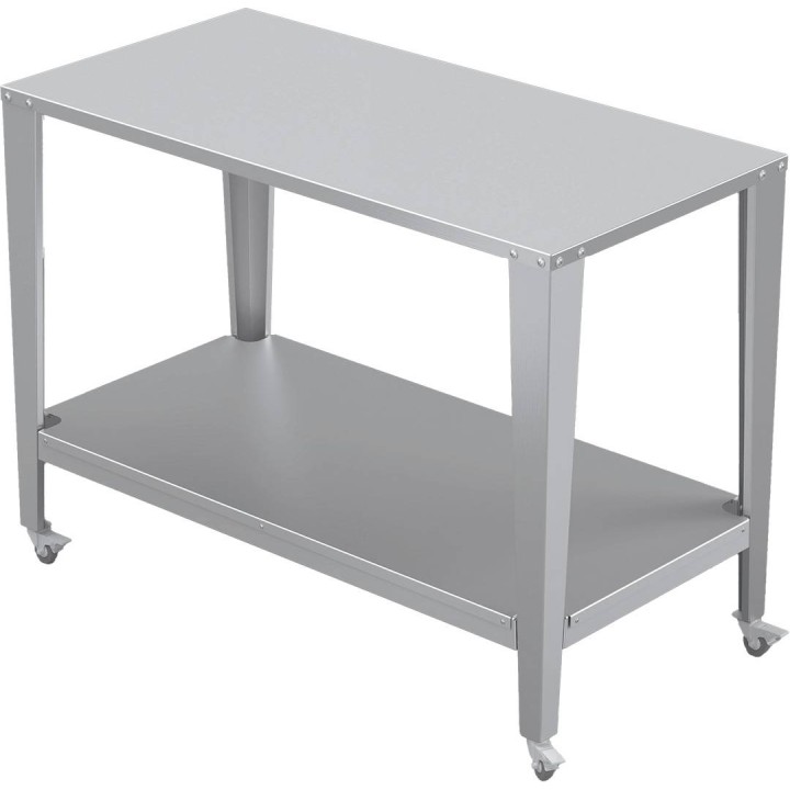 Stół roboczy do pracowni pasiecznej ze stali nierdzewnej, wolnostojący, z kółkami i półką, 1200 mm - W929