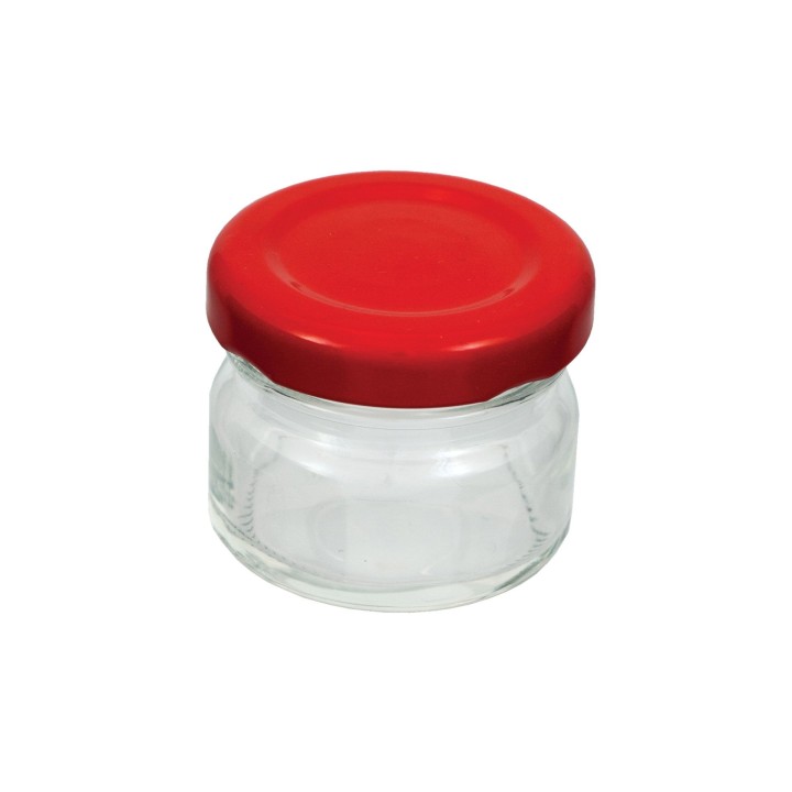 Paczka 30 szt słoiczków 40g z nakrętkami czerwonymi - A30r