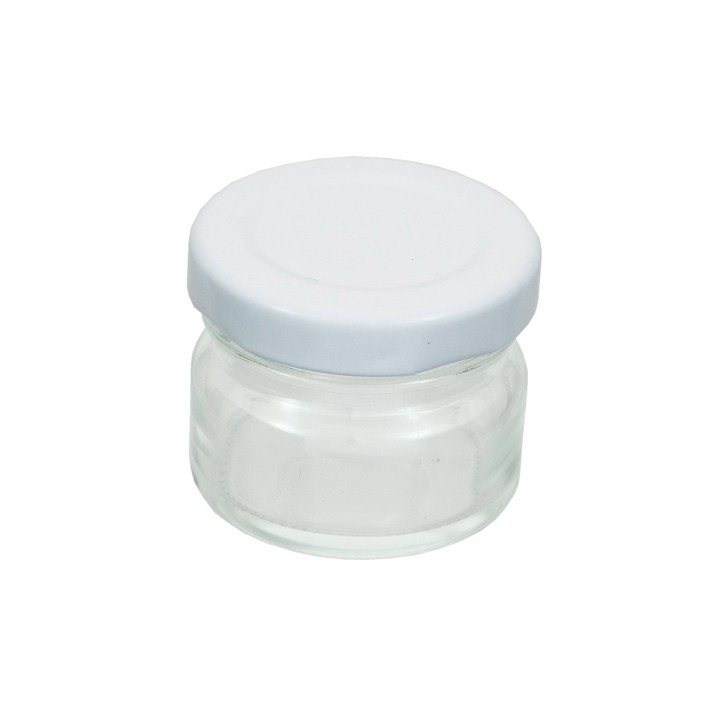 Paczka 30 szt słoiczków 40g z nakrętkami białymi - A30w