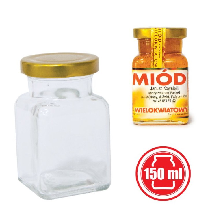 Paczka 15 szt słoiczków 150 ml z nakrętkami - A29