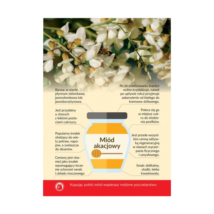 Karta informacyjna A4 "MIÓD AKACJOWY" - KI1