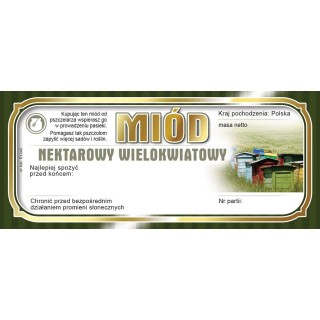 Paczka etykiet na miód wielokwiatowy 116x50 (100szt) - wzór E1242