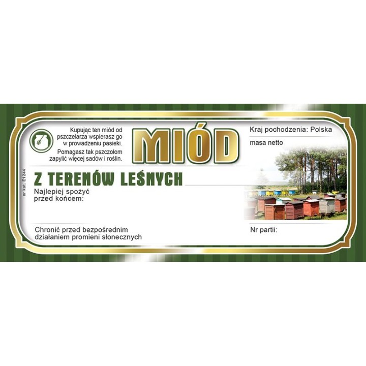 Paczka etykiet na miód z terenów leśnych 116x50 (100szt) - wzór E1244