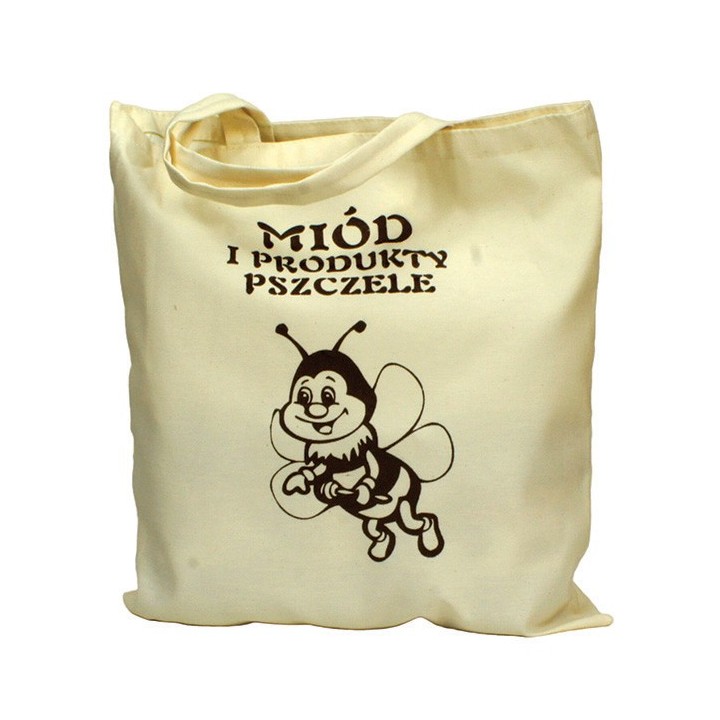 Torba bawełniana z nadrukiem "Miód i produkty pszczele" -  TE1