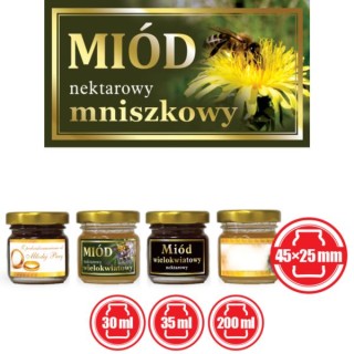 Paczka małych etykiet ze złoceniem (miód mniszkowy) 10szt - wzór EM53