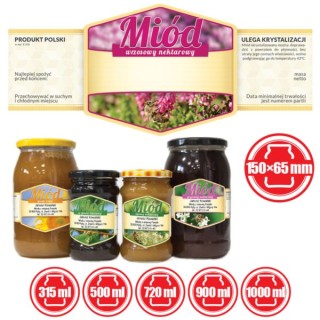 Paczka etykiet z plastrem na miód wrzosowy (100szt) - wzór E1332