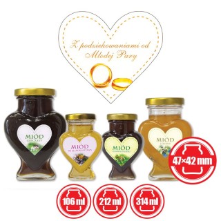 Paczka etykiet serduszek (etykieta weselna) 47mm x 42mm (50szt) - wzór ES18