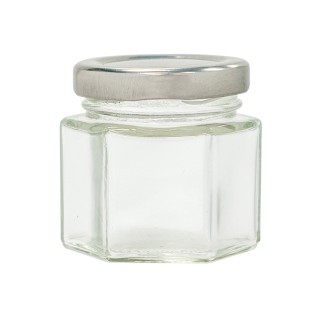 Paczka 12 szt słoiczków sześciokątnych 50ml z nakrętkami -  wzór A42