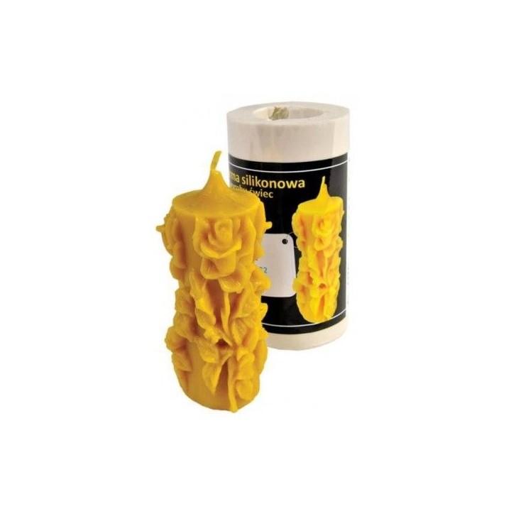 Silikonowa forma na świece - Świeca z różami - wzór F122