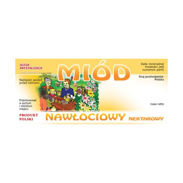 Paczka etykiet na miód nawłociowy (100szt) - wzór E1044