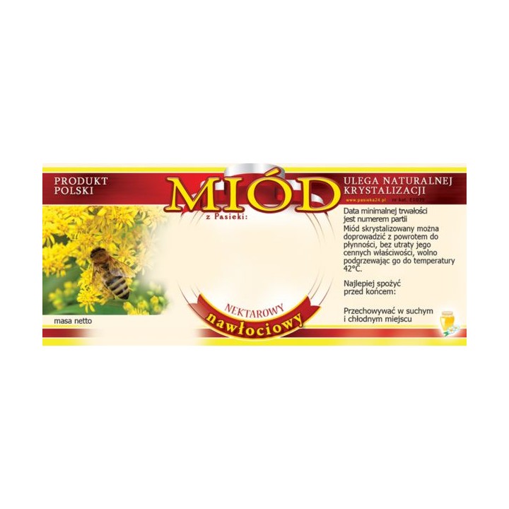 Paczka etykiet na miód nawłociowy (100szt) - wzór E1039