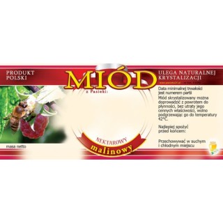Paczka etykiet na miód malinowy  (100szt) - wzór E1040