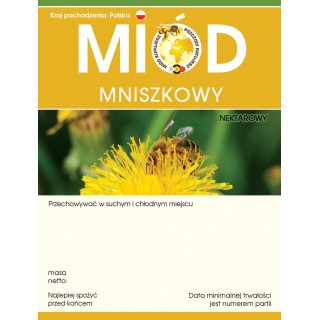 Paczka etykiet z logo akcji na miód mniszkowy (100szt) - wzór E619LOGO