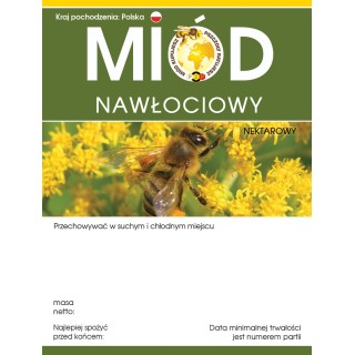 Paczka etykiet z logo akcji na miód nawłociowy (100szt) - wzór E620LOGO