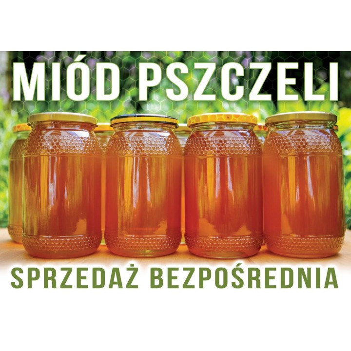 Duża tablica reklamowa  sprzedaż miodu PCV – F332