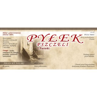 Paczka etykiet na pyłek pszczeli (50szt) - wzór EP3