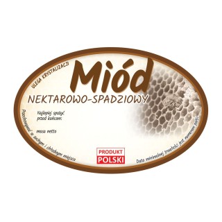 Paczka etykiet owalnych na miód nektarowo-spadziowy (100szt) - wzór E368