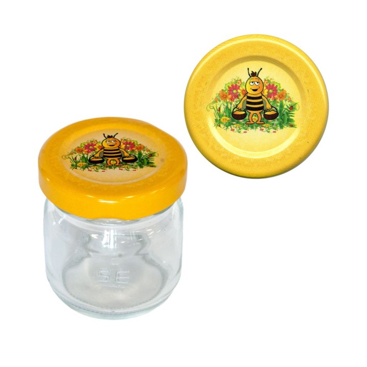 Paczka 30 szt słoiczków 50g z nakrętkami bajkowymi (30szt) - A1b