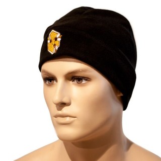 Czapka z haftem z motywem pszczelarskim - PSZCZOŁY -  mikropolar, czarna - wzór CZA5