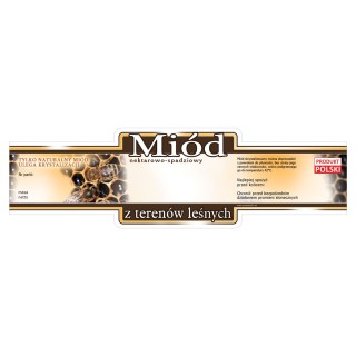 Paczka etykiet na miód z terenów leśnych 185x55 (100 szt) - wzór E226